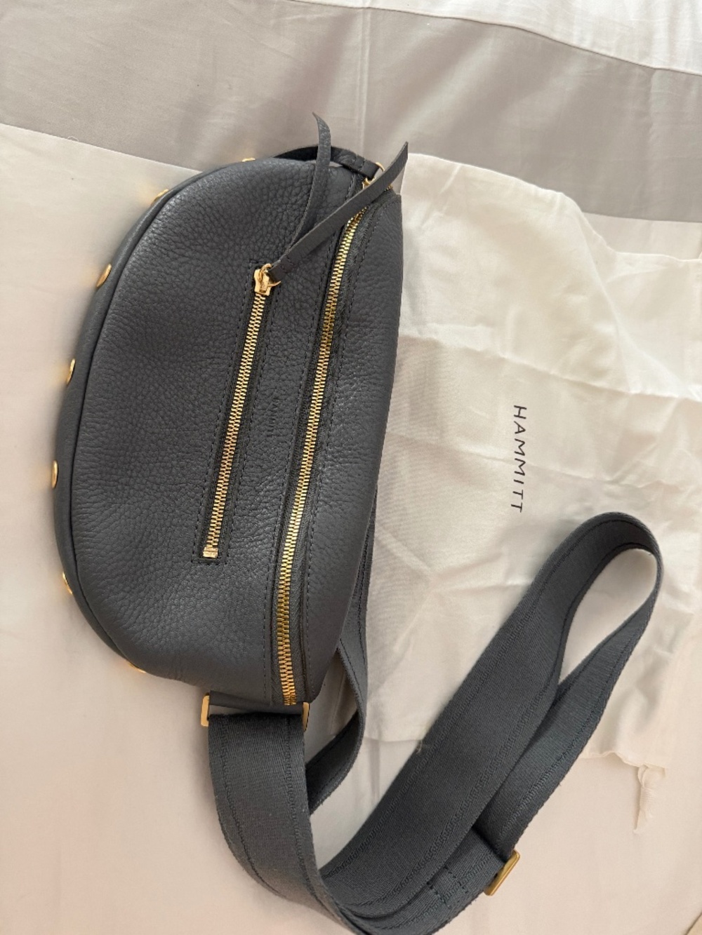 Hammitt Grey Leather Bag